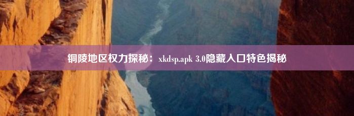 铜陵地区权力探秘：xkdsp.apk 3.0隐藏入口特色揭秘